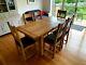 Besp-oak Vancouver Petite Solid Oak Dining Table & 6 Chairs (re-upholstered)