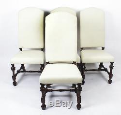 Bespoke Set 4 Carolean Style Upholstered High Back Dining chairs