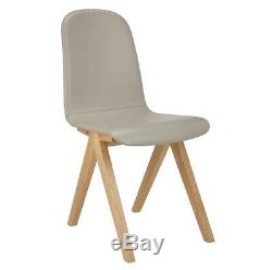 Bethan Gray Newman Leather Upholstered Dining Chair (Oak) Grey RRP £299.00