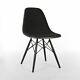 Black Herman Miller Original Eames Upholstered Black Dsw Dining Side Shell Chair