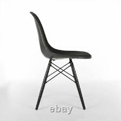 Black Herman Miller Original Eames Upholstered Black DSW Dining Side Shell Chair