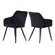 Black Single Set Of 2/4/6 Velvet Upholstered Dining Chairs Padded Seat Armchair