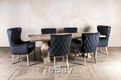 Black Velvet Dining Chair With Armrests, Upholstered Carver Chair, Button Back