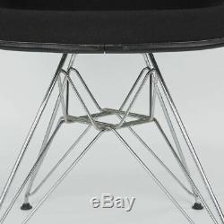 Black on Black Vitra Plastic Vitra Original Eames Upholstered Dining Arm Chair