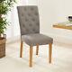 Bunbury Grey Fabric Dining Chair With Oak Legs Kitchen Upholstered Seat
