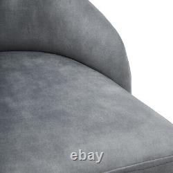 Button Back Dining Chair Velvet Padded Seat Metal Legs Living Room Bedroom Chair