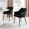 Calla Faux Leather Luxury Dining Chair Black Leg Set Of 2