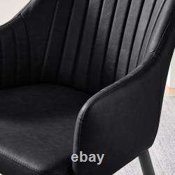 Calla Faux Leather Luxury Dining Chair Black Leg Set of 2