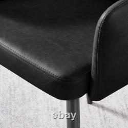 Calla Faux Leather Luxury Dining Chair Black Leg Set of 2