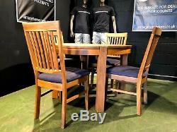 Can Deliver Barker And Stonehouse Round Oak Dining Table + 4 Upholstered Chairs