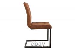 Chair Cantilever Oxford Cognac Upholstered Iron Without Arm Rest