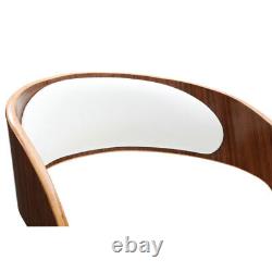 Chair, Walnut Veneer, White Leather Effect