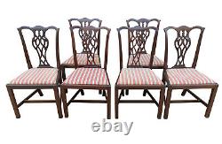 Charming Matched Set of 6x Antique Victorian Mahogany Upholstered Dining Chairs