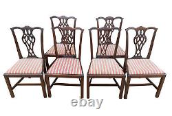 Charming Matched Set of 6x Antique Victorian Mahogany Upholstered Dining Chairs