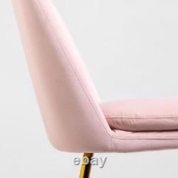 Chelsea Dining Chair Pink Velvet Fabric Upholstered Padded Seat Gold Metal Legs