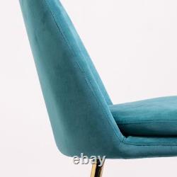 Chelsea Dining Chair Turquoise Velvet Upholstered Seat Art Deco Gold Metal Base