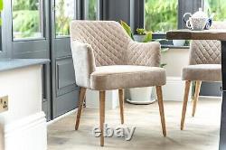 Chenille Dining Chair Carver Chair Upholstered Chair Diamond Stitch Chair Wheat