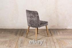 Chenille Dining Chair Side Chair Upholstered Chair Diamond Stitch Chair Grey