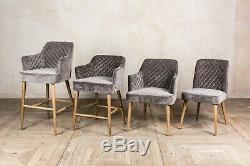 Chenille Dining Chairs Scandinavian Style Upholstered Dining Chairs
