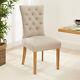 Chester Natural Oatmeal Fabric Dining Chair With Oak Legs Kitchen Upholstered