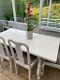 Chic French Style Kitchen /dining Table And 4 Newly Upholstered Dining Chairs