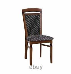 Classic Walnut Brown Wood Dining Room Chair Navy Velvet Upholstered Bawaria