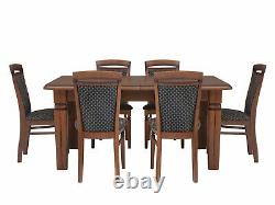 Classic Walnut Brown Wood Dining Room Chair Navy Velvet Upholstered Bawaria