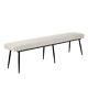 Colbie Beige Chenille Large Dining Bench