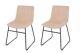 Core Aspen Sand Fabric Upholstered Dining Chairs Black Metal Legs, Set Of 2