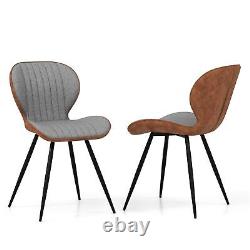 Costway 2Pcs Armless Dining Chair Modern Accent Chairs Upholstered Leisure Chair