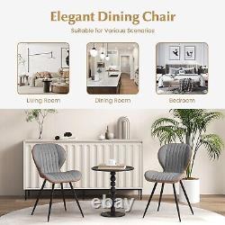 Costway 2Pcs Armless Dining Chair Modern Accent Chairs Upholstered Leisure Chair