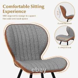 Costway 2Pcs Armless Dining Chair Modern Accent Chairs Upholstered Leisure Chair
