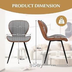 Costway 2Pcs Armless Dining Chair Modern Accent Chairs Upholstered Leisure Chair