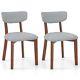 Costway 2 Pcs Dining Chairs Set Upholstered Mid-back Chairs Armless Side Chairs