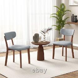 Costway 2 Pcs Dining Chairs Set Upholstered Mid-Back Chairs Armless Side Chairs