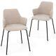 Costway Modern Dining Chairs Set Of 2 Upholstered Accent Chairs With Armrest