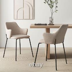 Costway Modern Dining Chairs Set of 2 Upholstered Accent Chairs with armrest