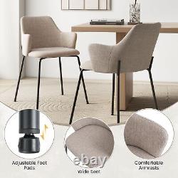 Costway Modern Dining Chairs Set of 2 Upholstered Accent Chairs with armrest