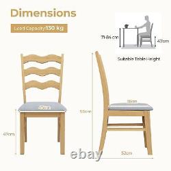 Costway Set of 2 Dining Chairs Armless Upholstered Rustic Kitchen Side Chair