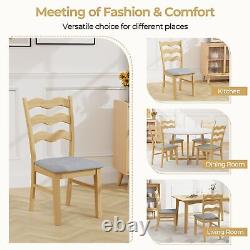 Costway Set of 2 Dining Chairs Armless Upholstered Rustic Kitchen Side Chair