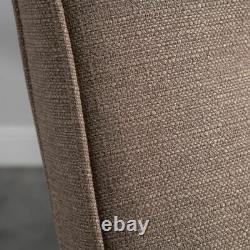 Cotswold Oak Brown Premium Dining Chair Solid Wood Upholstered Fabric