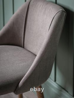 Cox & Cox Grey Cotton Mix Two Upholstered Dining Chairs RRP £393