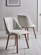 Cox & Cox Two Stone Ash Upholstered Padded Dining Chairs Rrp £525