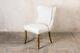 Cream Linen Dining Chair, Upholstered Side Chair, Button Back In French Style