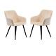 Cream Single Set Of 2/4/6 Velvet Upholstered Dining Chairs Padded Seat Armchair