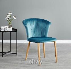Crushed Velvet Scallop Oyster Chair Sofa Seat Dining Armchair Home Furniture