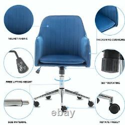Cushioned Office Chair Velvet Padded Seat Computer Desk Chairs Swivel Adjustable