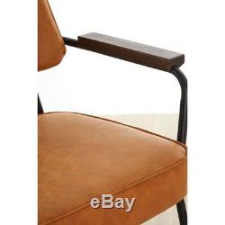 Dalston Vintage Camel Armchair Retro Upholstered Tan Seat Dining Feature Chair