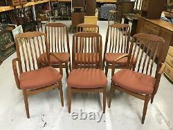 Danish Dining Table and 6 Chairs -NEWLY UPHOLSTERED 60s 70s Teak Extending