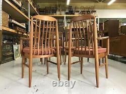 Danish Dining Table and 6 Chairs -NEWLY UPHOLSTERED 60s 70s Teak Extending